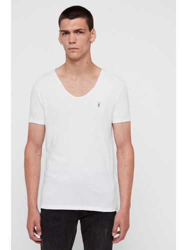 Тениска AllSaints Tonic в бяло с изчистен дизайн
