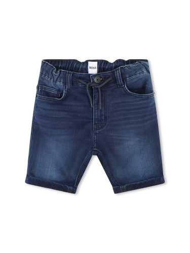 Детски дънков къс панталон BOSS в синьо