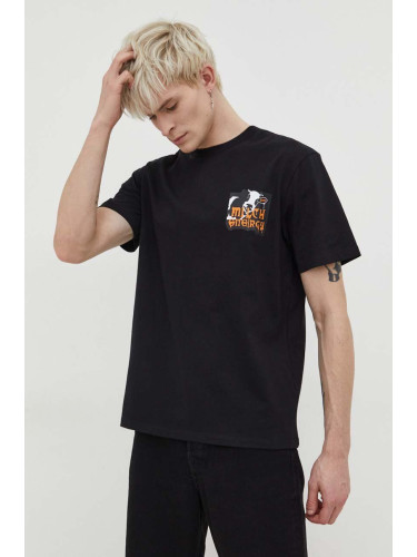 Памучна тениска HUGO в черно с принт 50508531