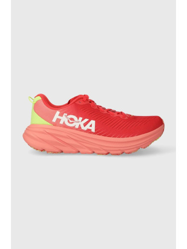 Обувки за бягане Hoka One RINCON 3 в червено с равна подметка
