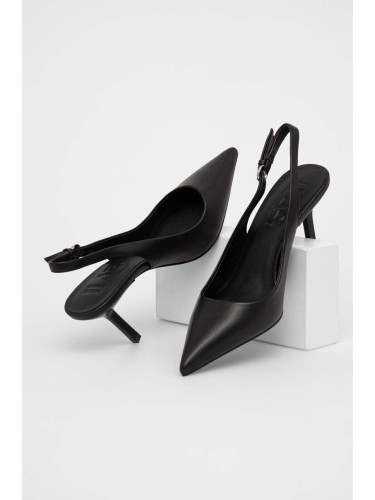 Кожени обувки с тънък ток Answear Lab в черно