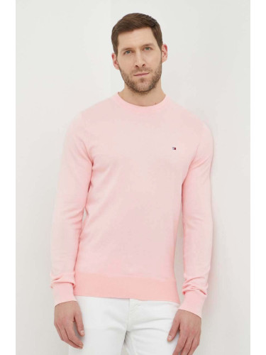 Пуловер Tommy Hilfiger мъжки в розово от лека материя MW0MW21316