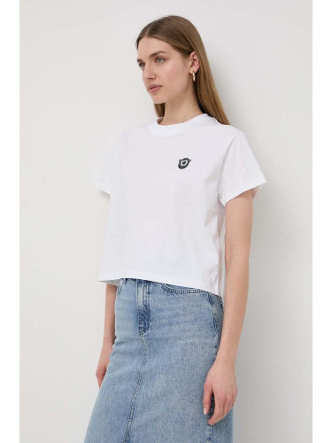 Памучна тениска Karl Lagerfeld в бяло
