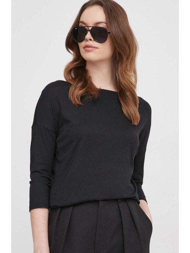 Блуза с дълги ръкави Sisley в черно
