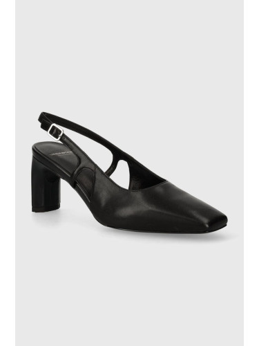 Кожени обувки с дебел ток Vagabond Shoemakers VENDELA в черно с дебел ток с отворена пета 5723-101-20