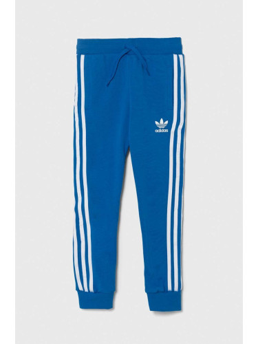 Детски спортен панталон adidas Originals TREFOIL PANTS в синьо с апликация