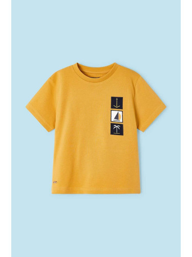 Детска тениска Mayoral в жълто с принт