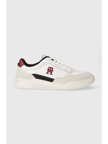 Кожени маратонки Tommy Hilfiger ELEVATED CUPSOLE LTH MIX в бяло FM0FM04929