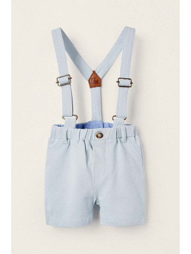 Бебешки шорти zippy в синьо с изчистен дизайн с регулируема талия