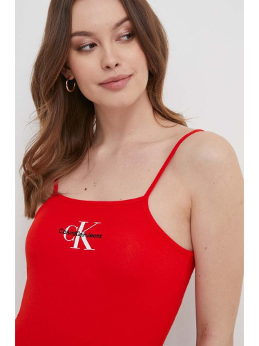 Боди Calvin Klein Jeans дамско в червено J20J223421