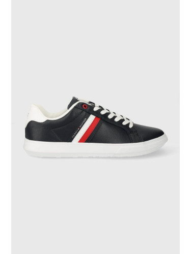 Кожени маратонки Tommy Hilfiger ESSENTIAL LEATHER CUPSOLE в тъмносиньо FM0FM04921