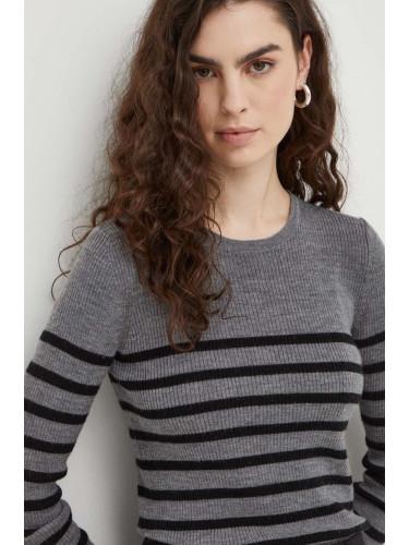 Вълнен пуловер Herskind Camb дамски в сиво от лека материя 5006825