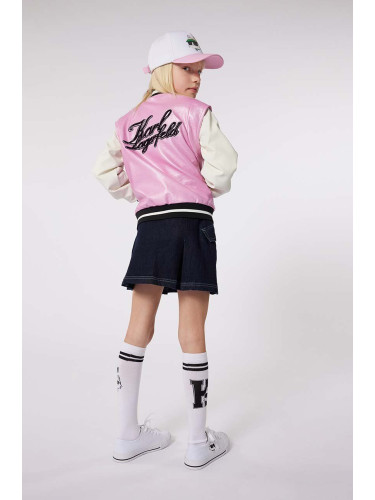 Детско яке бомбър Karl Lagerfeld в розово