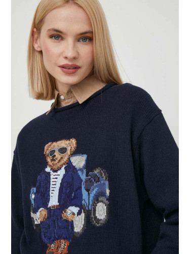Памучен пуловер Polo Ralph Lauren в тъмносиньо 211932526