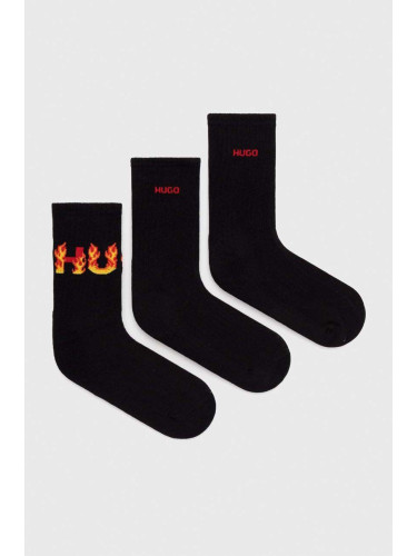 Чорапи HUGO (3 броя) в черно 50516648