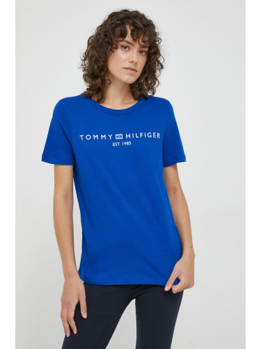 Памучна тениска Tommy Hilfiger в синьо WW0WW40276
