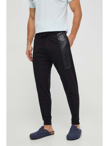 Домашен спортен панталон от памук BOSS в черно с принт 50510628