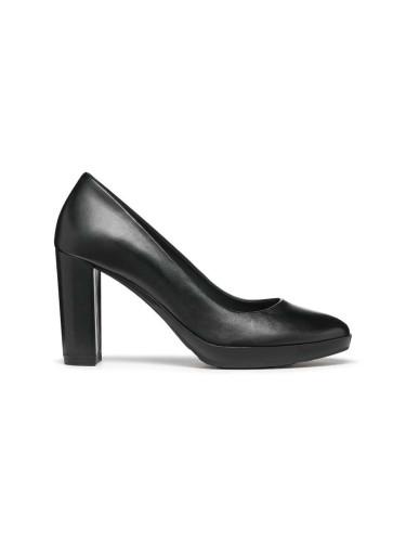 Кожени обувки с тънък ток Geox D WALK PLEASURE 85 в черно с дебел ток D35TFA 000Y3 C9999