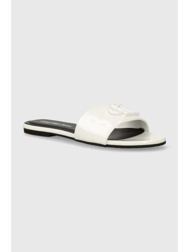 Чехли Calvin Klein Jeans FLAT SANDAL SLIDE MG MET в бяло YW0YW01348
