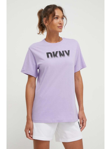 Памучна тениска Dkny в лилаво DP3T9626