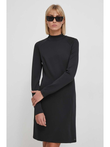 Рокля Calvin Klein в черно къса със стандартна кройка K20K206466