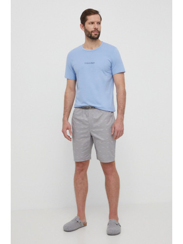 Пижама Calvin Klein Underwear мъжка в сиво с десен 000NM2183E