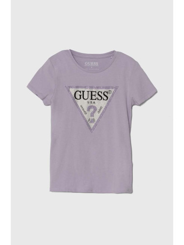 Детска тениска Guess в розово