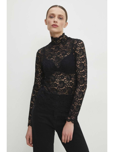 Блуза Answear Lab в черно с изчистен дизайн