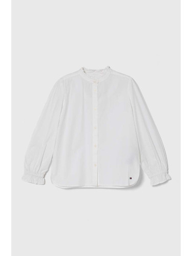 Детска памучна риза Tommy Hilfiger в бяло
