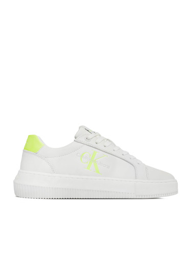 Сникърси Calvin Klein Jeans Chunky Cupsole Laceup Mon Lth Wn YW0YW00823 Bright White/Safety Yellow 02V