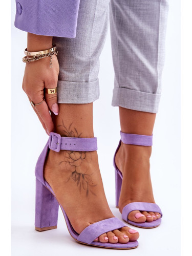 Suede High Heel Sandals Purple Jacqueline