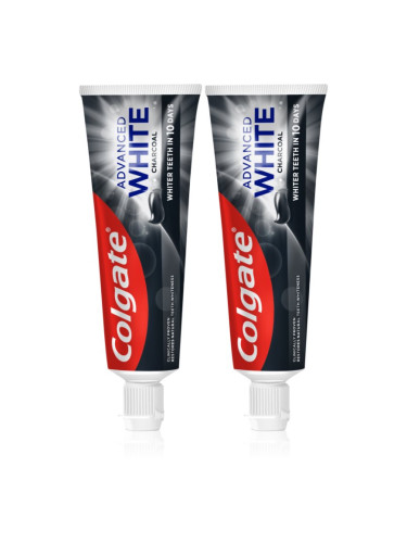 Colgate Advanced White избелваща паста за зъби с активен въглен 2x75 мл.
