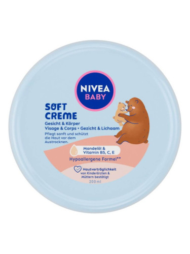 NIVEA BABY FACE & BODY Нежен бебешки крем за лице/тяло 200мл