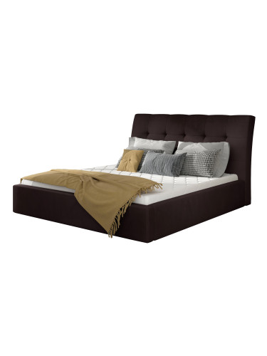 Тапицирано легло Vibrani-180 x 200-Μαύρο-Χωρίς μηχανισμό ανύψωσης