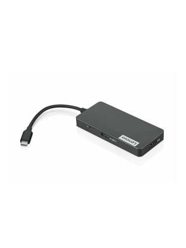 Докинг станция Lenovo GX90T77924, 1x USB C към 1 USB C(PD) 3x USB A, 1x HDMI, 1x SD/MicroSD четец, сива