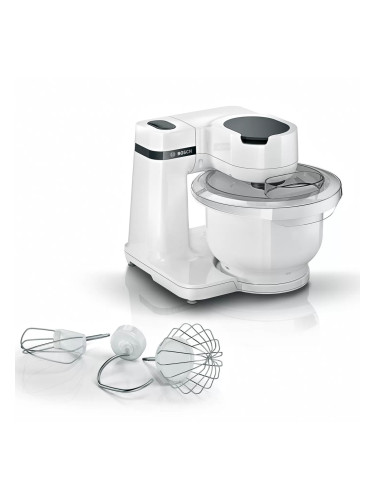 Кухненски робот Bosch MUMS2AW00, 4 скорости, 3.8 л. капацитет, алуминиева бъркалка с незалепващо покритие, 700W, бял