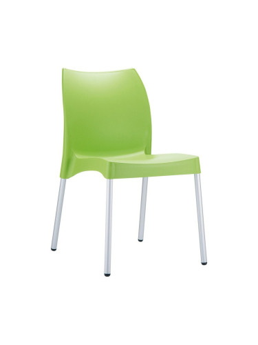 Трапезен стол RFG Vito, до 120kg, полипропилен, алуминиева база, зелен