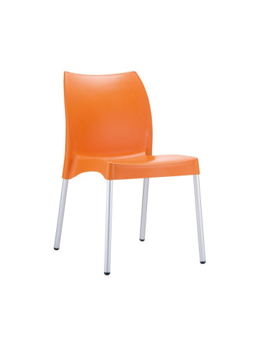 Трапезен стол RFG Vito, до 120kg, полипропилен, алуминиева база, оранжев