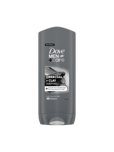 Dove Men + Care Charcoal + Clay Душ гел за мъже 400 ml