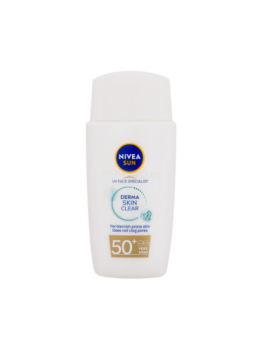 Nivea UV Face Specialist Derma Skin Clear SPF50+ Слънцезащитен продукт за лице за жени 40 ml