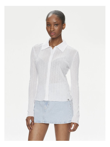 Calvin Klein Jeans Блуза J20J223095 Бял Slim Fit