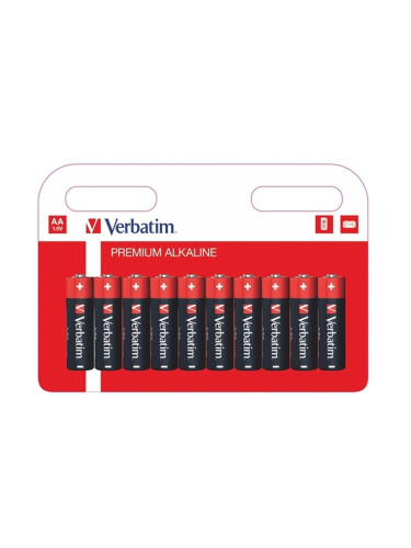 Батерия алкална Verbatim, AA, LR6, 1.5V, 10 бр.