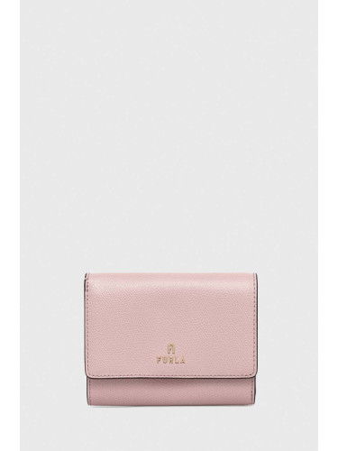 Кожен портфейл Furla дамски в розово
