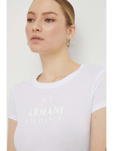 Памучна тениска Armani Exchange в бяло 3DYT11 YJG3Z