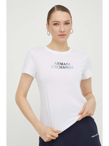 Памучна тениска Armani Exchange в бяло 3DYT14 YJDGZ