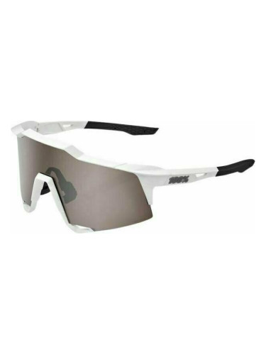 100% Speedcraft Matte White/HiPER Silver Mirror Lens Колоездене очила