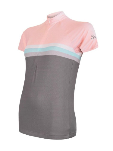 Women's cycling jersey Sensor Cyklo Summer Stripe Grey/Pink