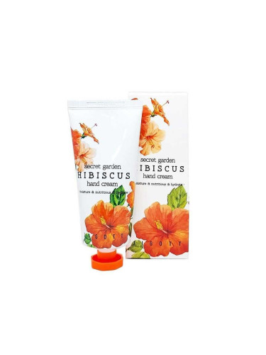 Крем за ръце с хибискус, растителни екстракти и бета-глюкан Jigott Secret Garden Hibiscus Hand Cream