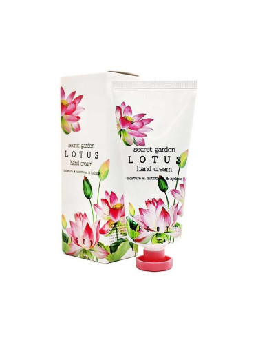 Крем за ръце с лотос, растителни екстракти и бета-глюкан Jigott Secret Garden Lotus Hand Cream