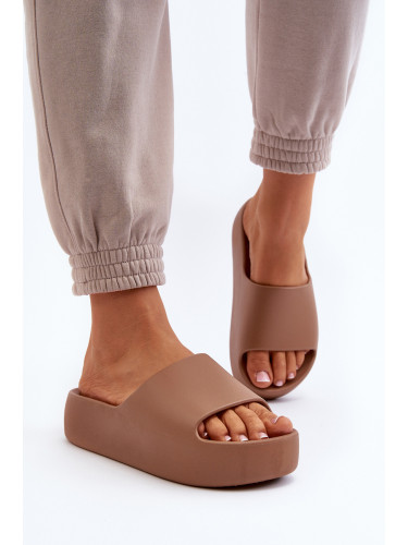 Boto Дамски джапанки с дебела подметка Кафяви Oreithano